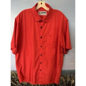 Dixxon Bamboo Performance Series Shirt Mens‎ Size XL Red Stretch Button Up